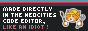 Button that reads; Made directly in the Neocities site editor, like and idiot.